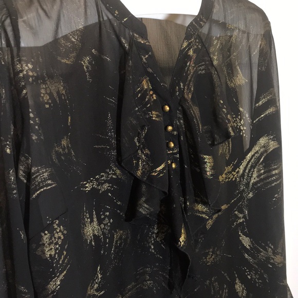 Avenue Sheer Metallic Blouse - Picture 2 of 5